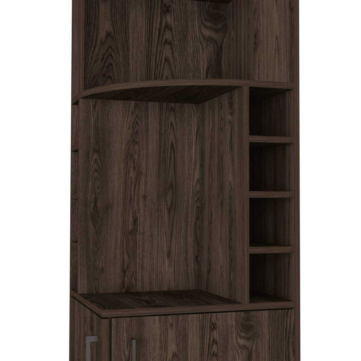 Brown Wine Rack Cabinet - 8 Bottle Storage for Dining Room