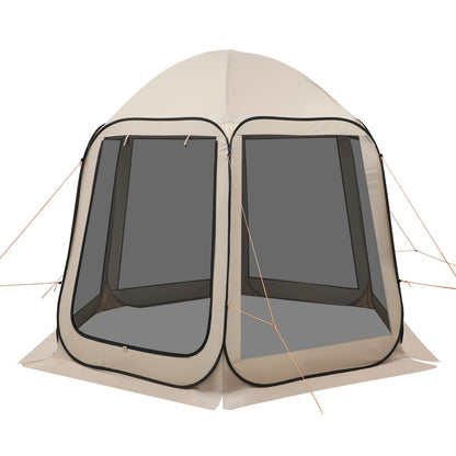Screen House Tent 10x9.2 Beige - Pop Up Canopy for Backyard