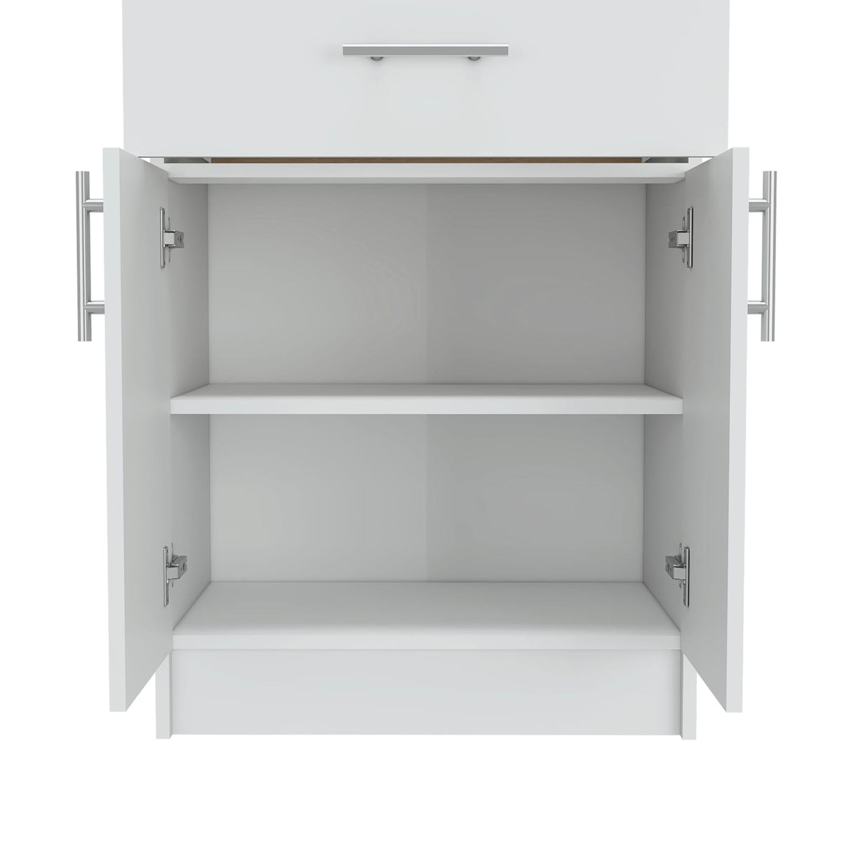Modern Multicolor Kitchen Storage Cabinet with Double Doors and Drawers