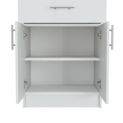 Modern Multicolor Kitchen Storage Cabinet with Double Doors and Drawers