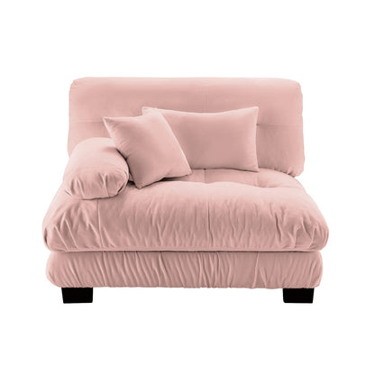 Pink Chenille Pariss Sofa - 2 Seat Armless