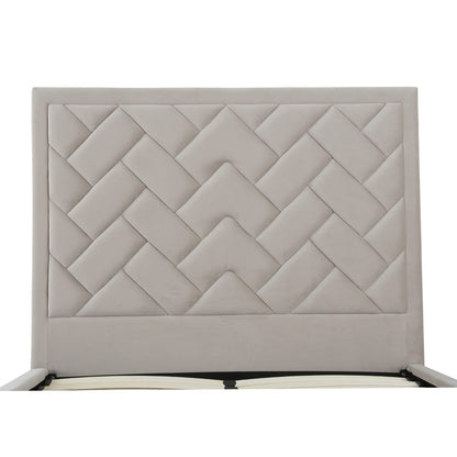 Greige Eucalyptus Full Bed Frame with Headboard