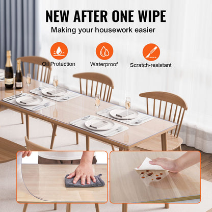 PVC Table Protector 24x96 Inch - Clear Desk Cover