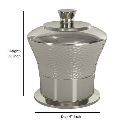 Classic Stainless Steel Vanity Jar - Stylish Storage for Cotton Swabs & Bath Salts