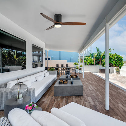 52 Inch Ceiling Fan with Light - Dark Walnut Blades, Remote Control