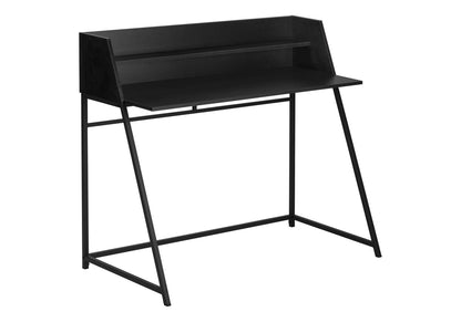 Black Particle Board Computer Desk with Hutch Shelf for Home Office