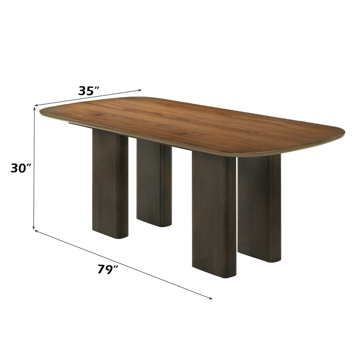 Walnut Dining Table - 36" Rectangular Solid Wood