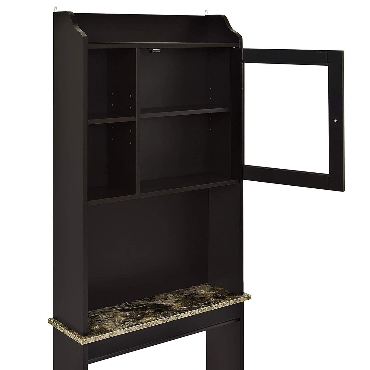 Espresso MDF Over Toilet Storage Cabinet - Bathroom Organizer