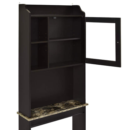 Espresso MDF Over Toilet Storage Cabinet - Bathroom Organizer