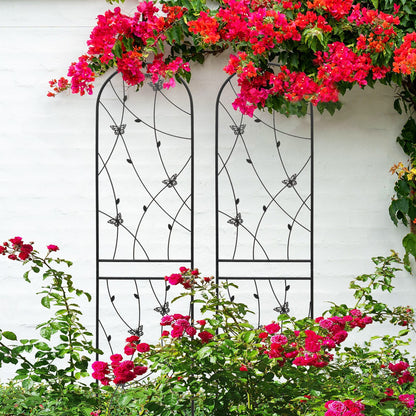 Black Butterfly Metal Garden Trellis Set - 4 Pack