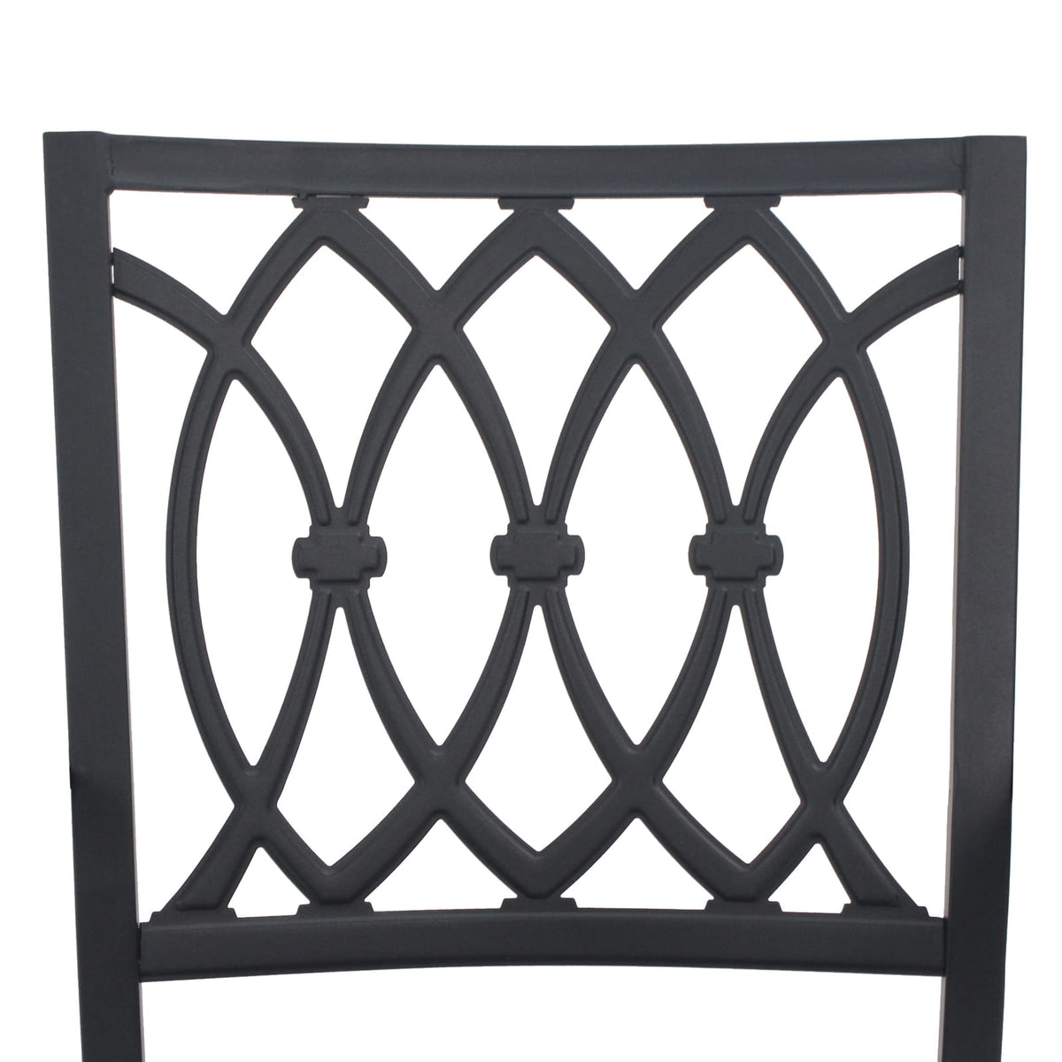 Black Metal Poolside Chairs for Garden Patio Seating with 350LB Capacity