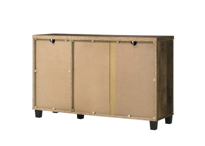 Dark Oak Particle Board 3 Door Storage Cabinet for Bedroom for Living Room