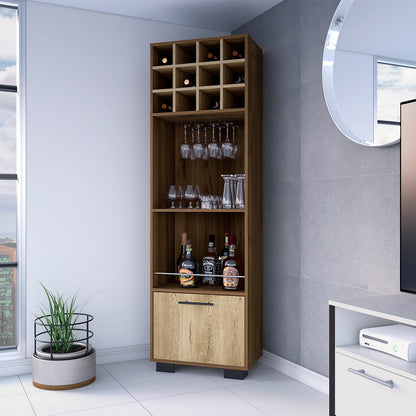 Jackson 12-Bottle Bar Cabinet - Brown Particle Board