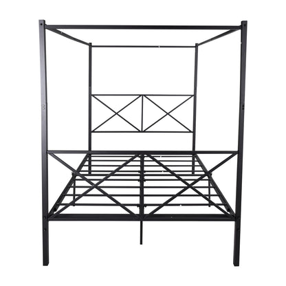 Queen Metal Bed Frame Black - Bedroom Support
