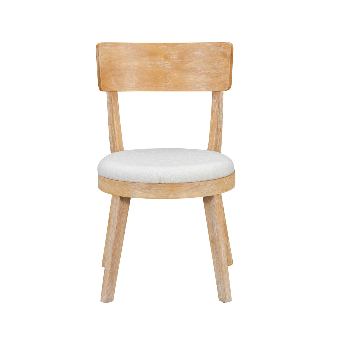 Beige Natural Upholstered Dining Chairs Set of 2