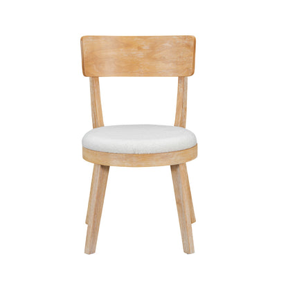Beige Natural Upholstered Dining Chairs Set of 2