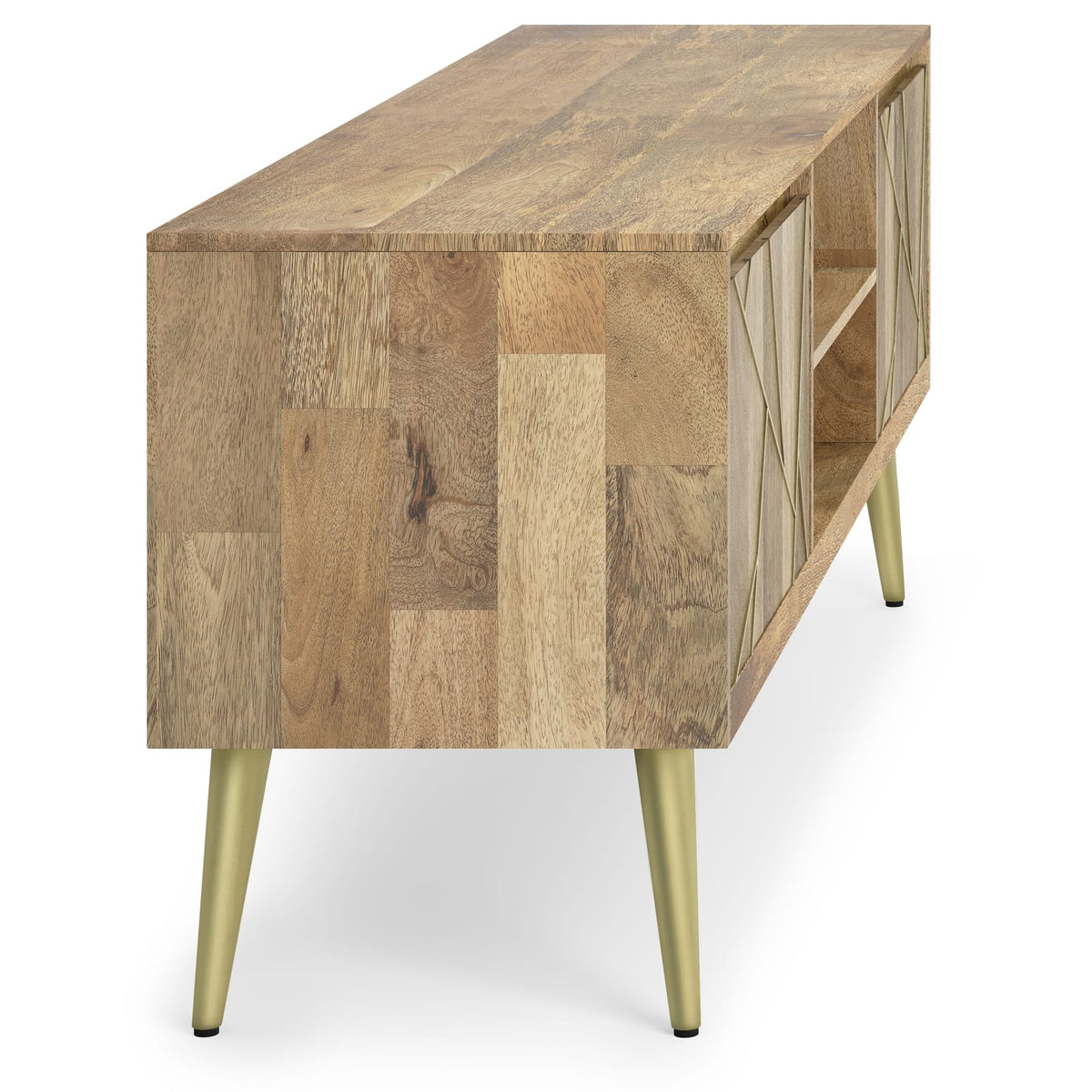 Light Brown Wood TV Stand - 65 Inch Media Console
