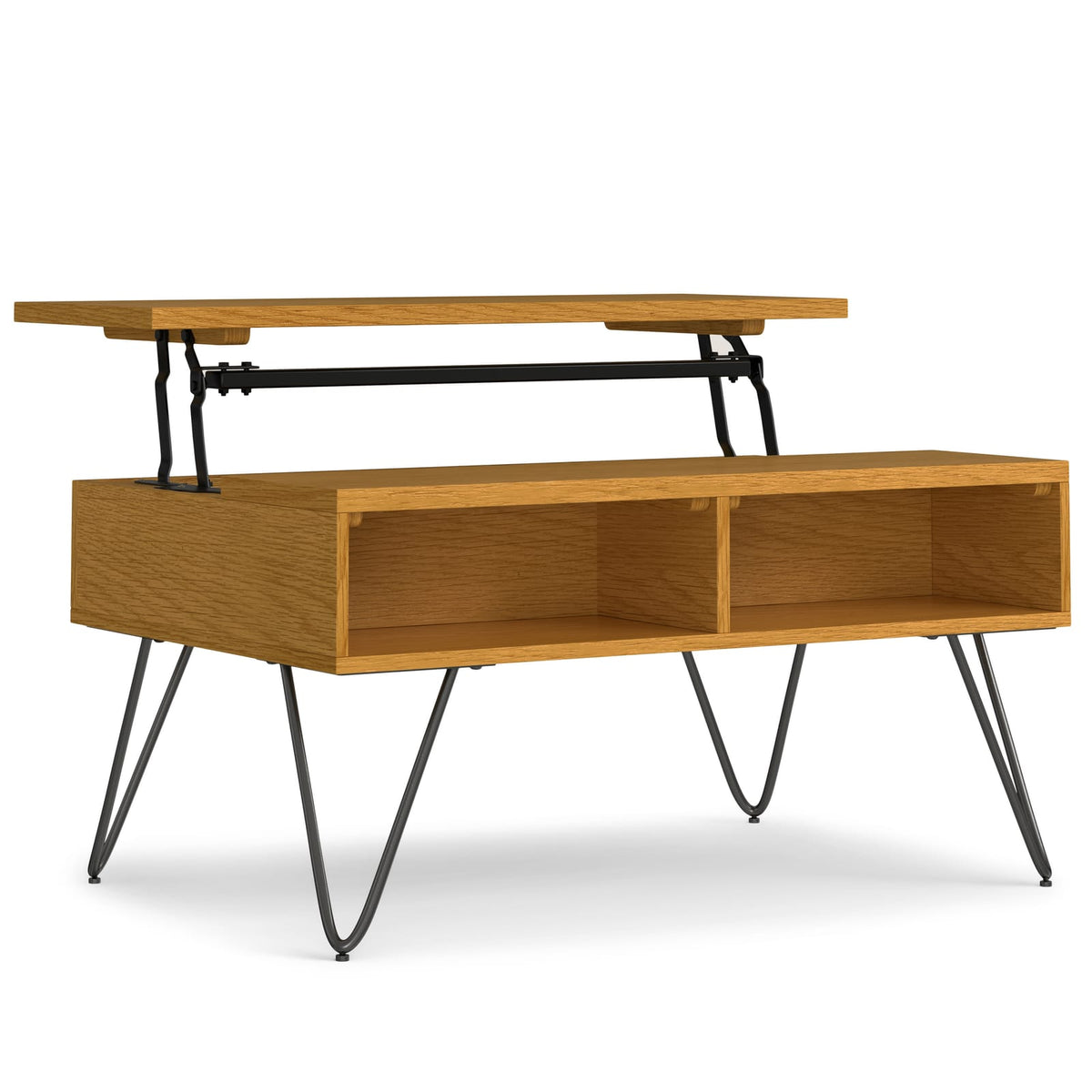 36 Inch Wide Lift Top Coffee Table - Oak Storage for Living Room