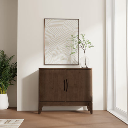 Walnut Brown Sideboard Buffet - 38" Wide Storage Cabinet for Dining Room