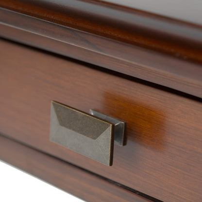 Dark Brown Russet Wood End Table - 20" Height for Living Room
