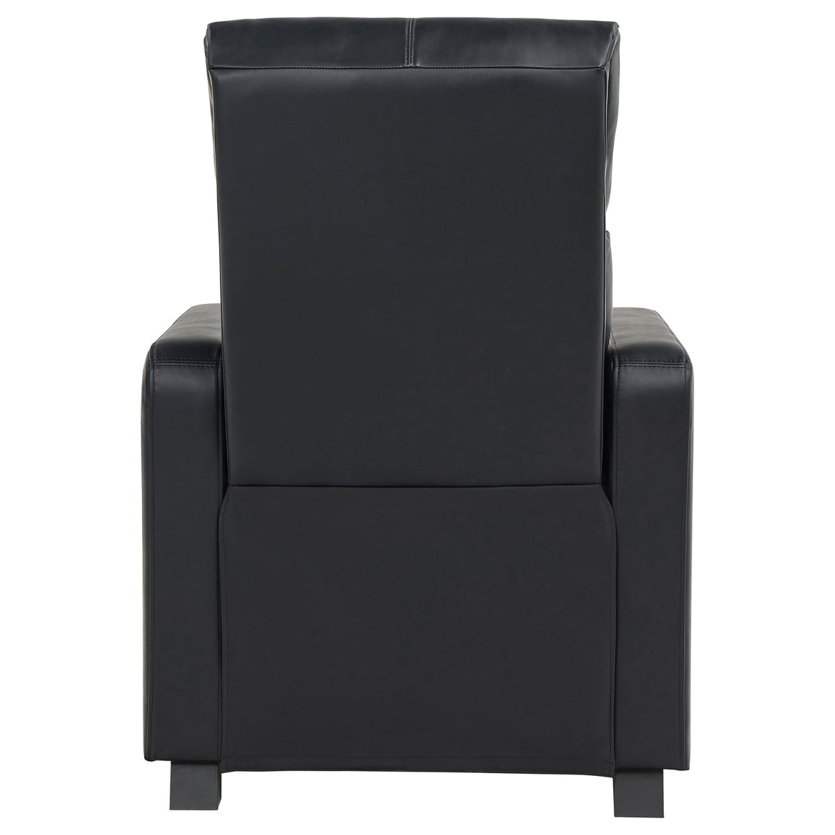 Black Upholstered Push-Back Recliner - Comfortable Living Room Seating