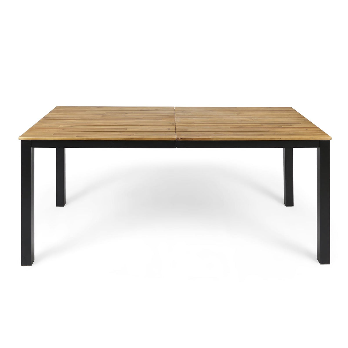 71" Black Acacia Wood Outdoor Dining Table