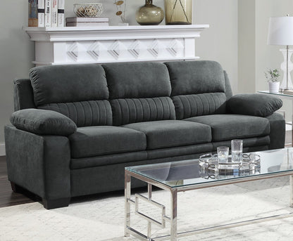 Modern Dark Gray Sofa Set - Plush Comfort & Solid Wood Frame