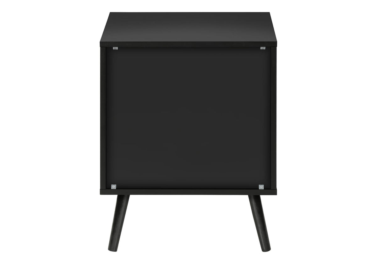 Black Accent Table with Storage Drawers - 24" High