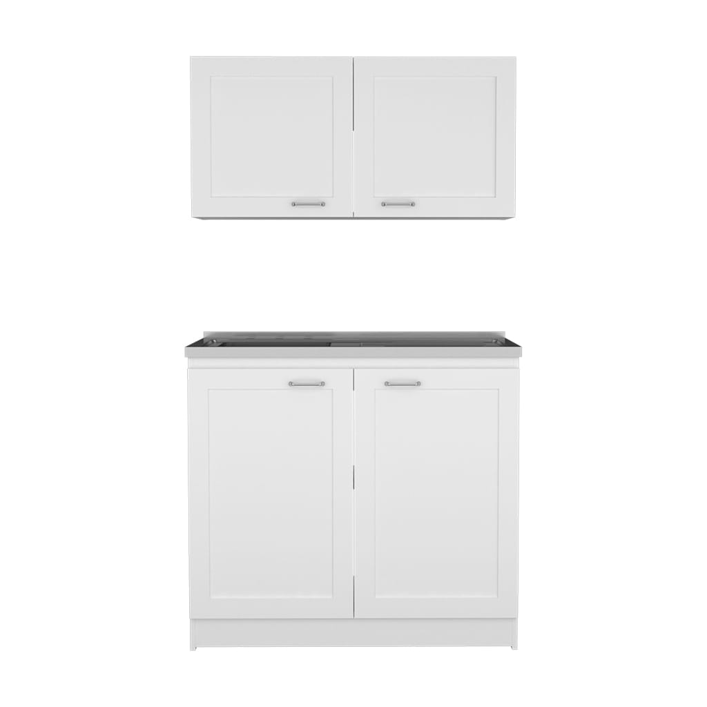 White Dining Table Set - 39.3" Modern Buffet