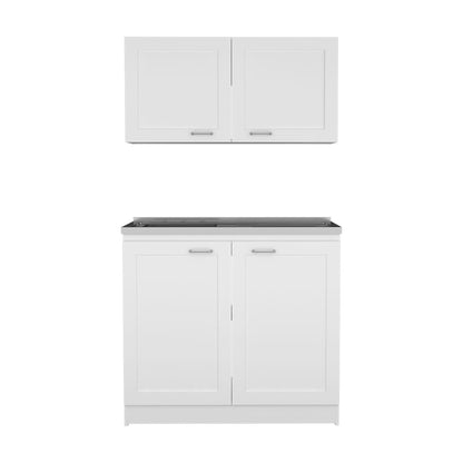 White Dining Table Set - 39.3" Modern Buffet