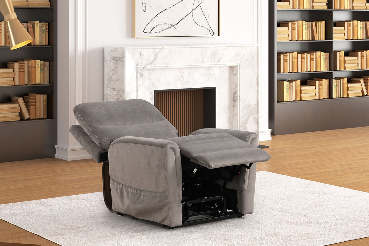 Gray Fabric Lift Recliner - Contemporary Style