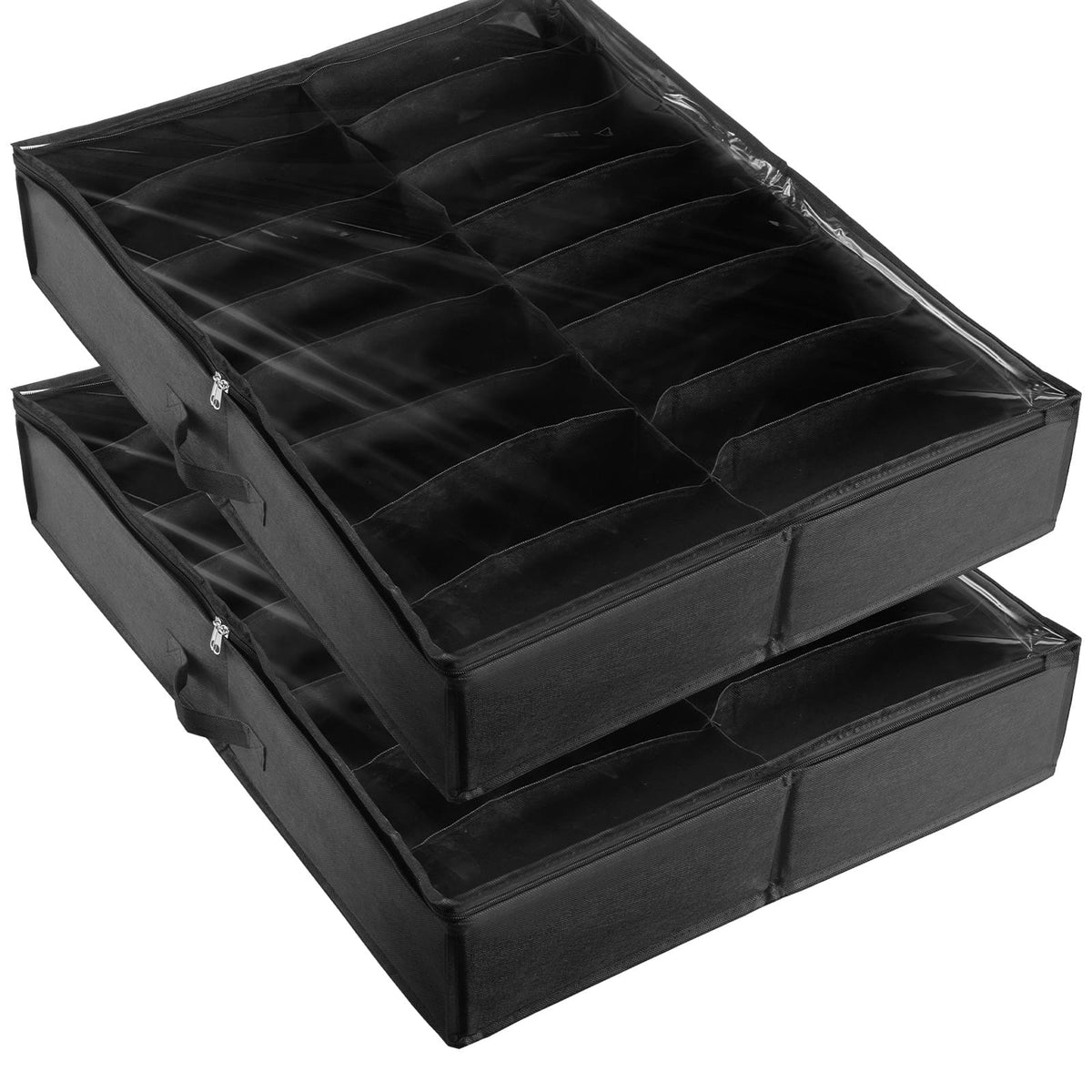 Black Under Bed Shoe Storage - 32 Compartments