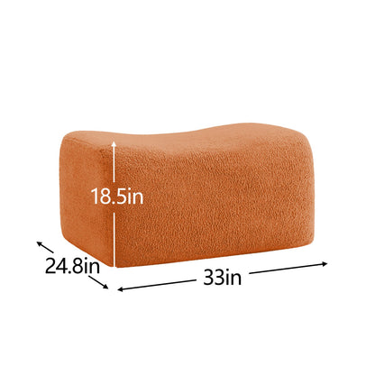 Orange Teddy Modular Ottoman - 33" Sofa for Living Room