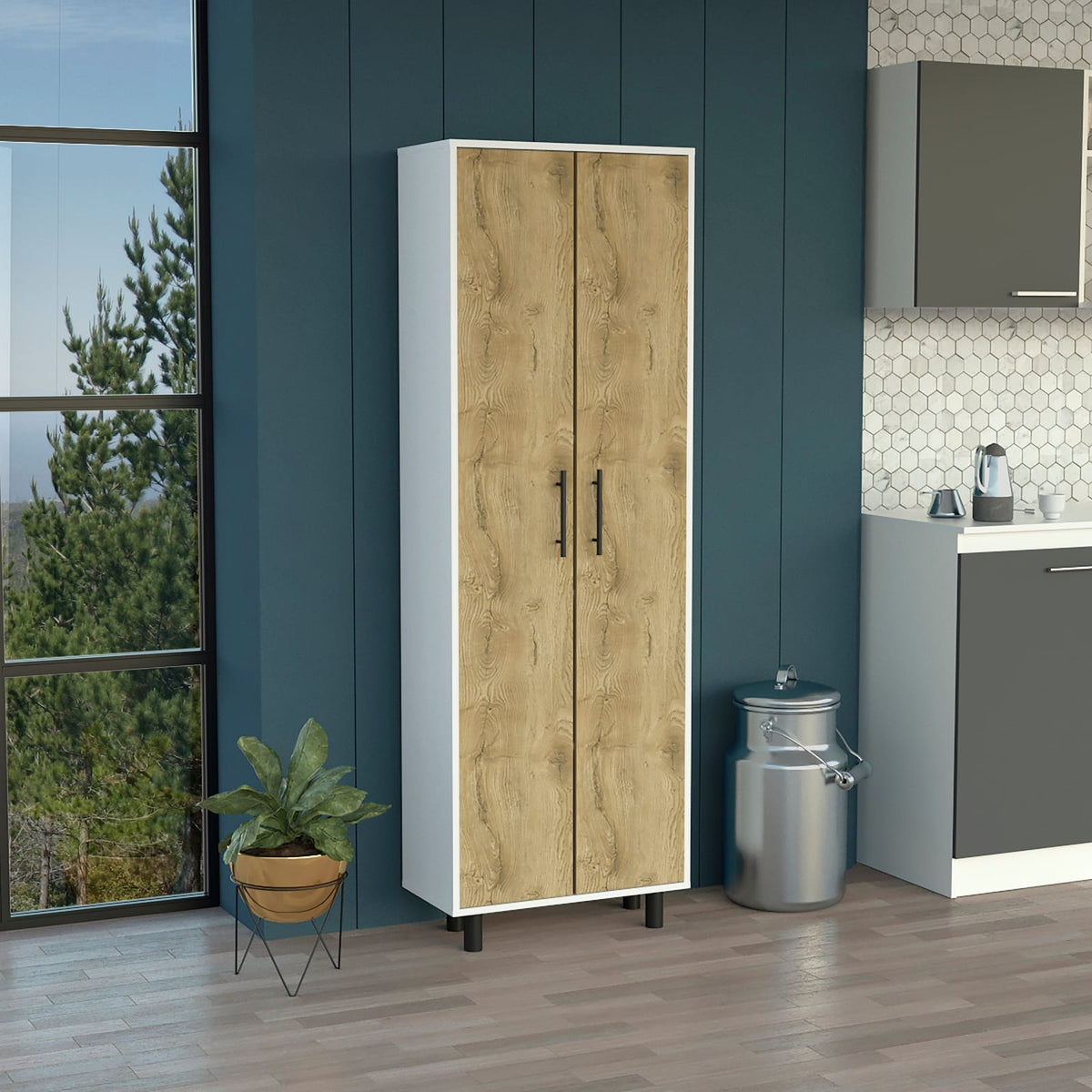 Multicolor Storage Cabinet 71" Tall - 5 Shelves, 2 Doors