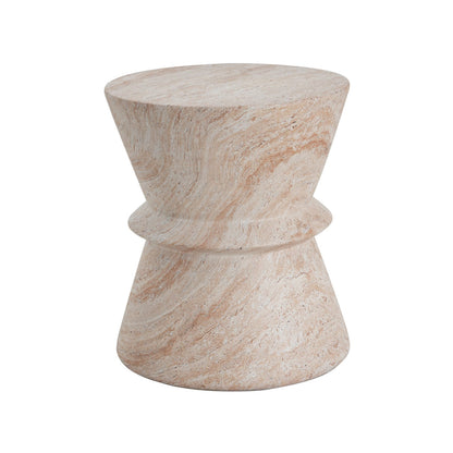 Beige Concrete Side Table - Outdoor Patio Table
