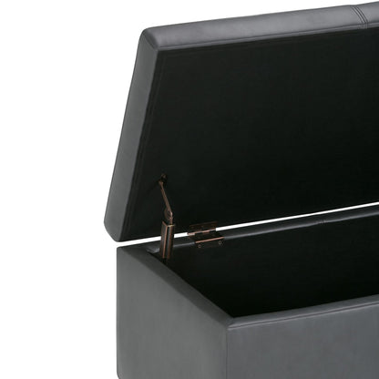 Dark Gray Storage Ottoman Bench - Spacious & Stylish