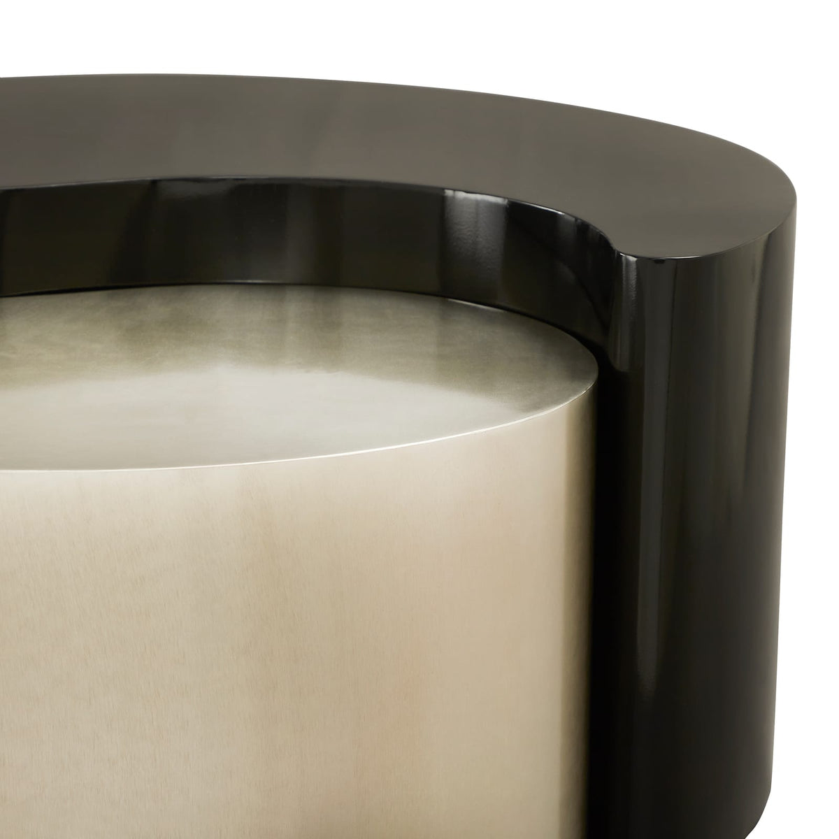 YING YANG Modern Coffee Table - Black & Silver Iron Sheet