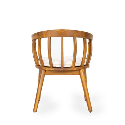 Teak+ Beige Acacia Wood Dining Chairs for Outdoor Patio Seating