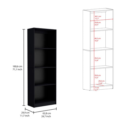 Black 3-Piece Bookcase Set - 67" Wide Storage