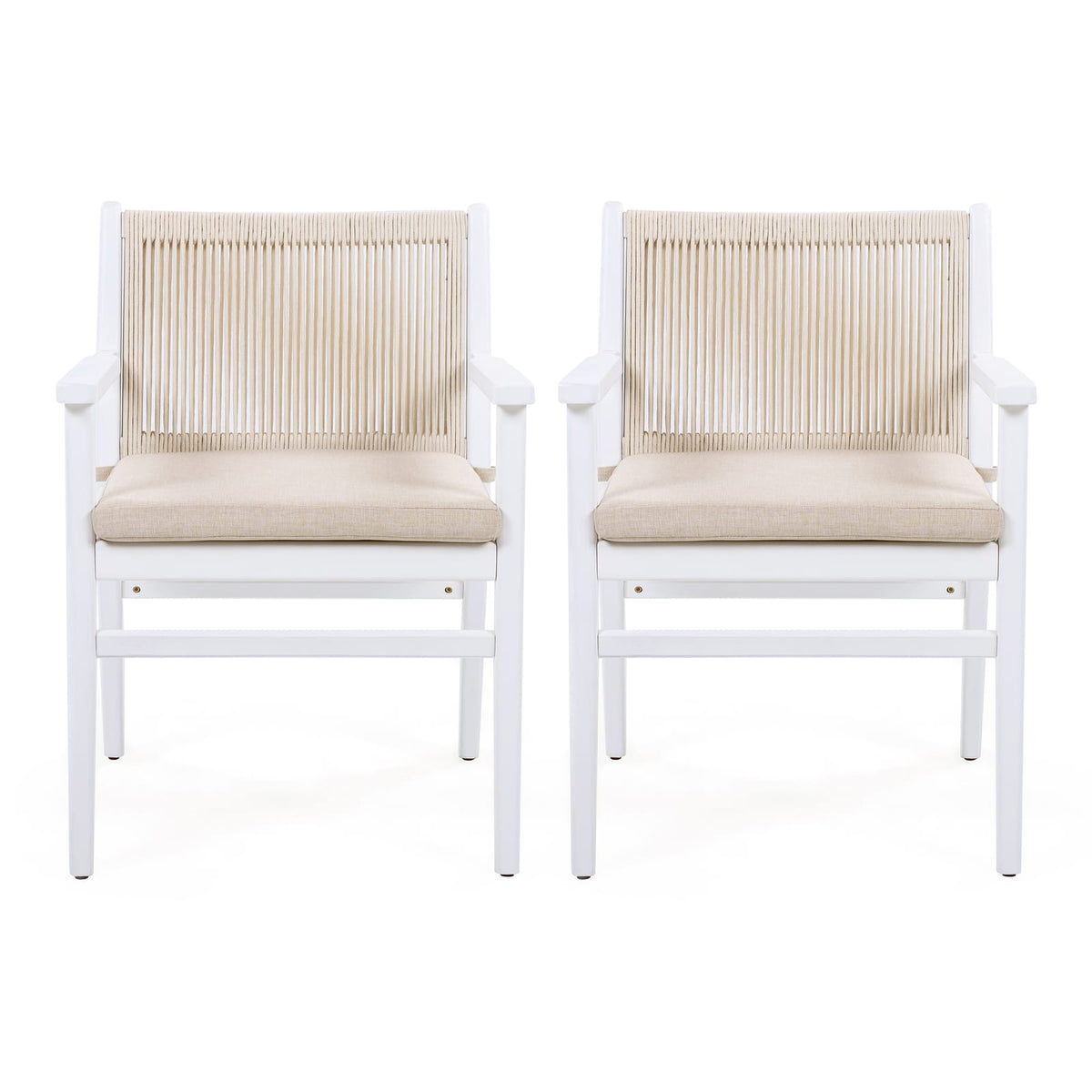 Acacia Wood Patio Dining Chairs Set of 2 for Garden Seating