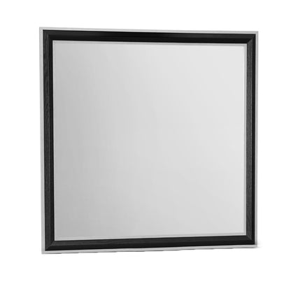 Black & Grey Modern Vanity Mirror with Storage