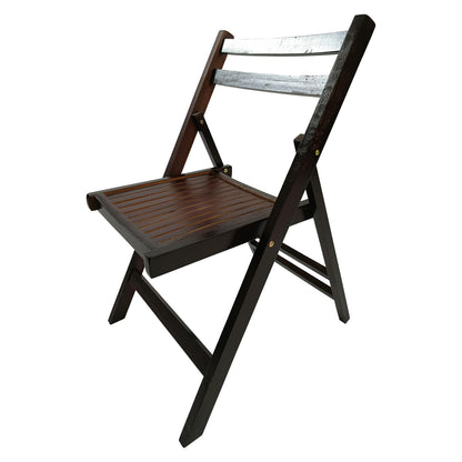 Cherry Folding Patio Chairs - Set of 4, Durable Wood Design for Outdoor