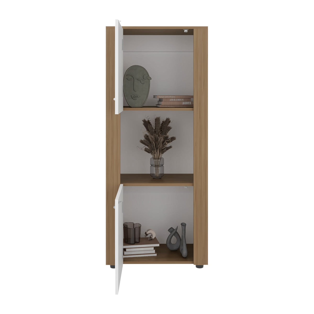 Kasaan Bookcase - Natural White Engineered Wood Storage Cabinet
