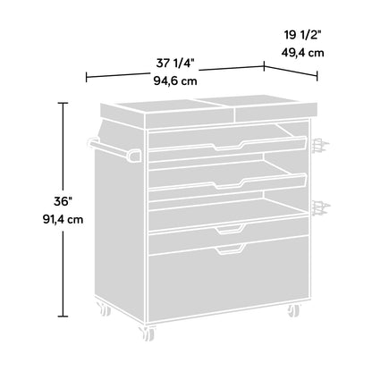 White Traditional Craft Cart - 37" Tool Cabinet