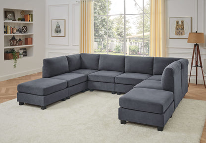 Dark Gray Modular Sectional Sofa - 8 Seat