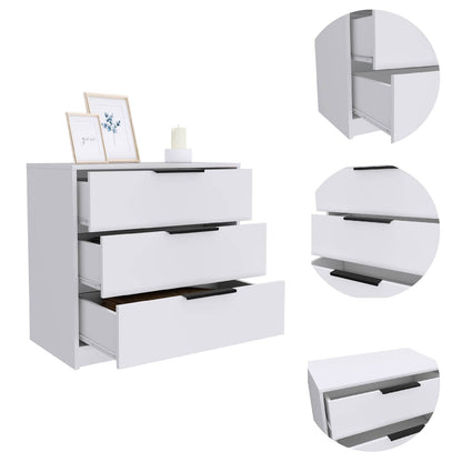 3-Drawer White Dresser - Bedroom Storage