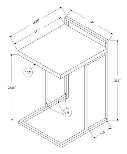 White C-Shaped Accent Table - Bedroom or Living Room