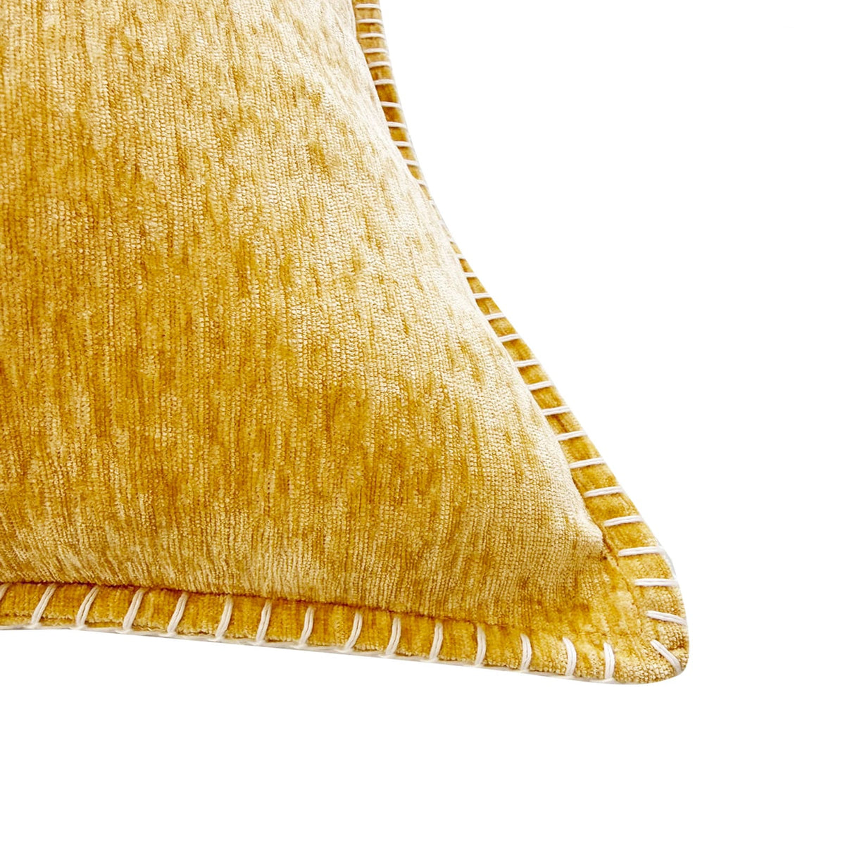 Textured Throw Pillow Set - 2 Yellow Polyester Pillows