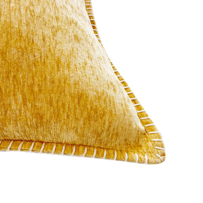 Textured Throw Pillow Set - 2 Yellow Polyester Pillows