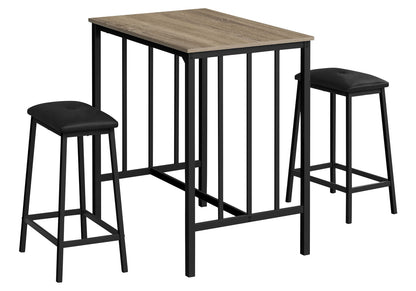 Contemporary Taupe Metal Bistro Set for Small Kitchen Dining